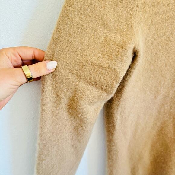THEORY Camel Khaki Beige Tan Cashmere Solid Pullover Turtleneck Sweater XS - Picture 3 of 11